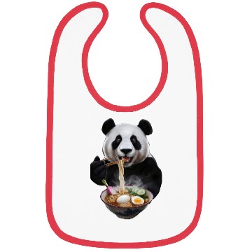 Discover Panda Eating Ramen Realistic Bibs