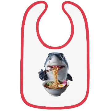 Discover Shark Eating Ramen Realistic Bibs