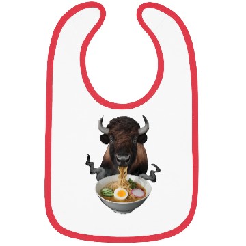 Discover Bison Eating Ramen Realistic Bibs