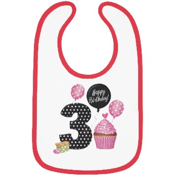 Discover Girl 3rd Birthday Pink Bibs