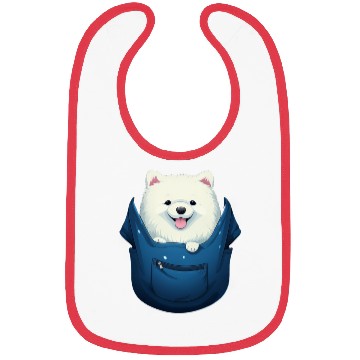 Discover Cute Samoyed Puppy Dog In Pocket Pet Lovers Gifts Bibs