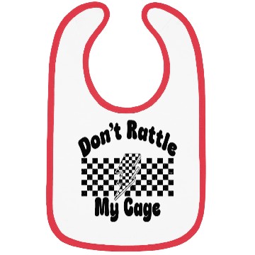 Discover Don't Rattle My Cage, Lightning Bolt, Checkerboard Bibs