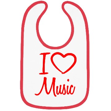 Discover I Love Music Letters Heart Quote Dance Party Logo Bibs