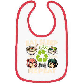 Discover Cute Anime Eat Sleep Anime Repeat Manga Bibs
