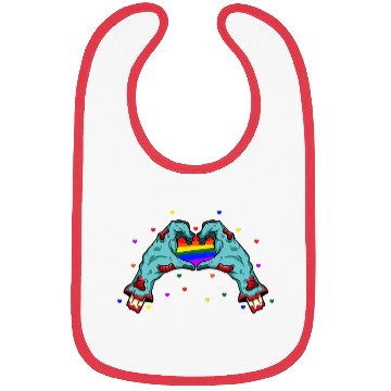 Discover Halloween Hand Skeleton Heart LGBT Pride Rainbow Bibs