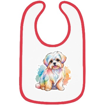 Discover Maltese Dog Watercolor Bibs