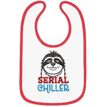 Discover Serial Chiller Funny Sloth Embrodery Effect Bibs