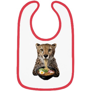 Discover Cheetah Eating Ramen Realistic Bibs