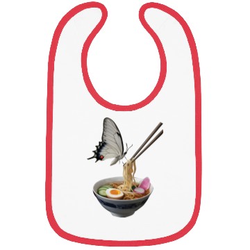 Discover Butterfly Eating Ramen Realistic Bibs