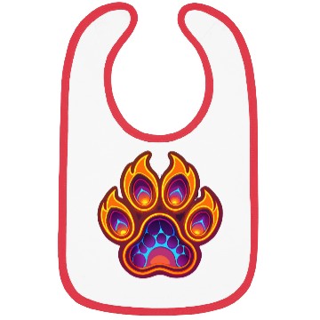 Discover Neon Orange Wolf Paw Print Bibs