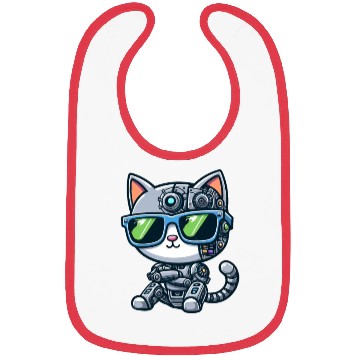 Discover Cat robot mech cyborg sci-fi Bibs