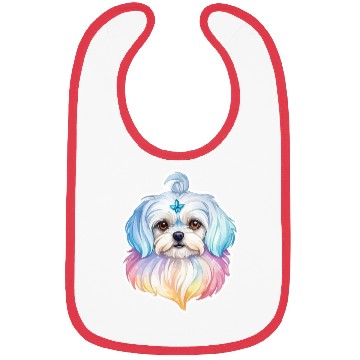 Discover Maltese Dog Watercolor Bibs