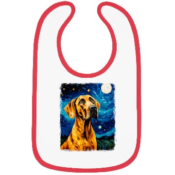 Discover Great Dane Dog Starry Night Painting Bibs