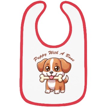 Discover Puppy with a bone Bibs