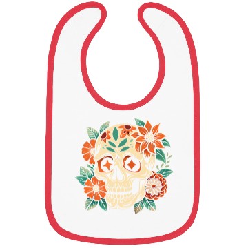 Discover Vintage Retro Halloween Sugar Skull with floral Bibs