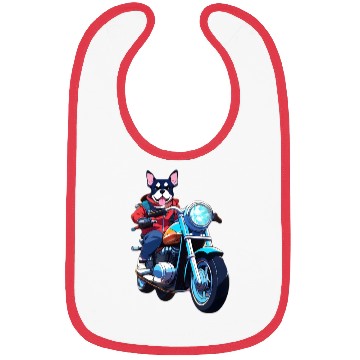 Discover Motorcycle Dog Riding Through The Streets Bibs