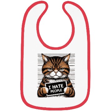 Discover Funny Grumpy Cat: I Hate People-I Hate People Cat Bibs