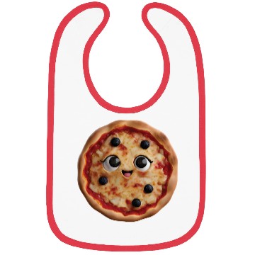 Discover Happy Pizza Realistic Bibs