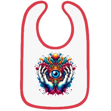 Discover Colorful abstract psychedelic eye design Bibs