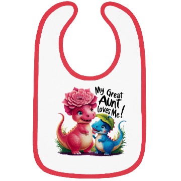 Discover My Great Aunt Loves Me Dinosaur Bibs
