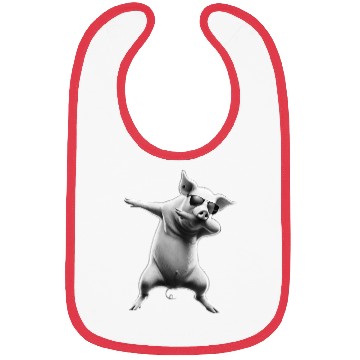 Discover Funny Dabbing Pig Animal Lover Dance Dab Farmer Bibs