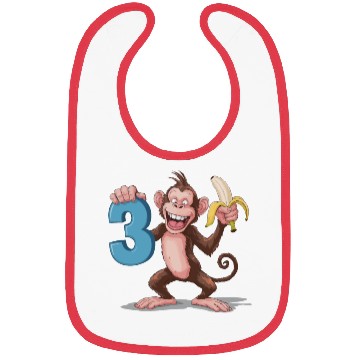 Discover 3rd Birthday Monkey Bibs