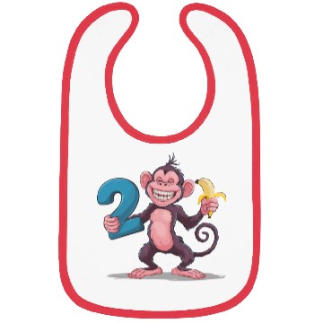 Discover 2nd Birthday Monkey Bibs