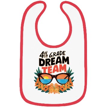 Discover Back to School Dream Team Fourth 4th Grade Bibs