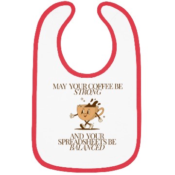 Discover Coffee and Balanced Spreadsheets - Funny Office Bibs