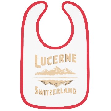 Discover Lucerne Souvenir Switzerland Mountains Reflection Bibs