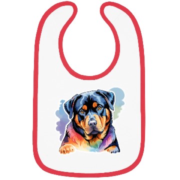 Discover Rottweiler Watercolor Bibs