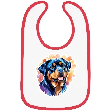 Discover Rottweiler Watercolor Bibs