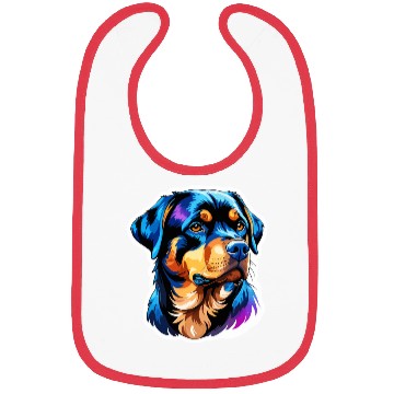 Discover Rottweiler Watercolor Bibs