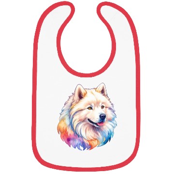 Discover Samoyed Dog Watercolor Bibs