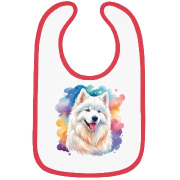 Discover Samoyed Dog Watercolor Bibs