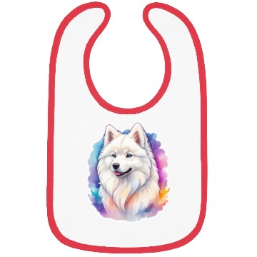 Discover Samoyed Dog Watercolor Bibs