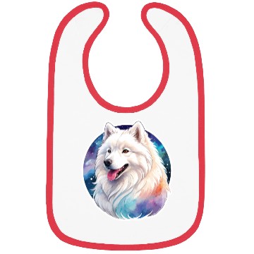 Discover Samoyed Dog Watercolor Bibs