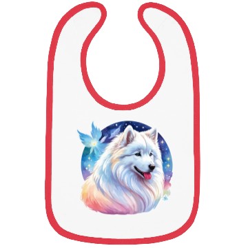 Discover Samoyed Dog Watercolor Bibs