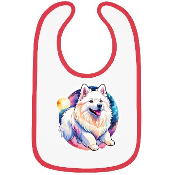 Discover Samoyed Dog Watercolor Bibs