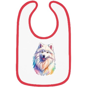 Discover Samoyed Dog Watercolor Bibs