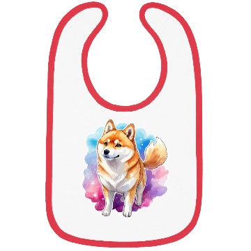 Discover Shiba Inu Watercolor Bibs