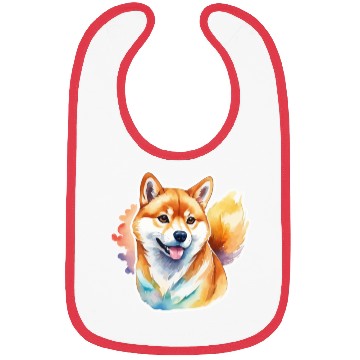 Discover Shiba Inu Watercolor Bibs