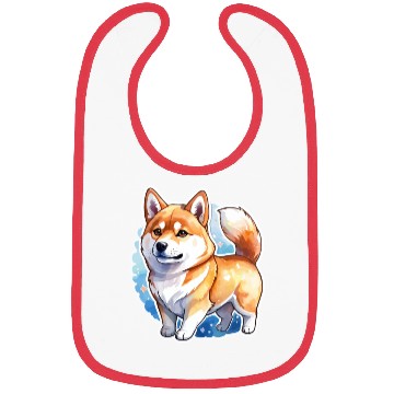 Discover Shiba Inu Watercolor Bibs