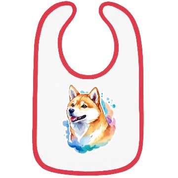 Discover Shiba Inu Watercolor Bibs