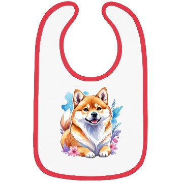 Discover Shiba Inu Watercolor Bibs