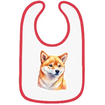 Discover Shiba Inu Watercolor Bibs