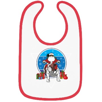 Discover Christmas Santa Claus Riding English Bulldog Xmas Bibs