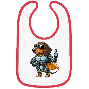 Discover Dachshund robot cyborg sci-fi dog mech design Bibs