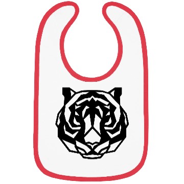 Discover Roaring Geometry: Fierce Tiger Faces in Modern Bibs