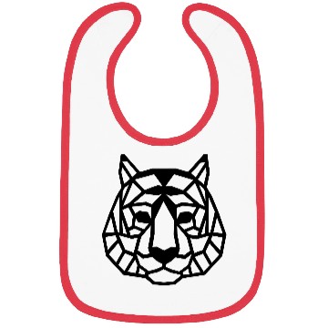 Discover Roaring Geometry: Fierce Tiger Faces in Modern Des Bibs